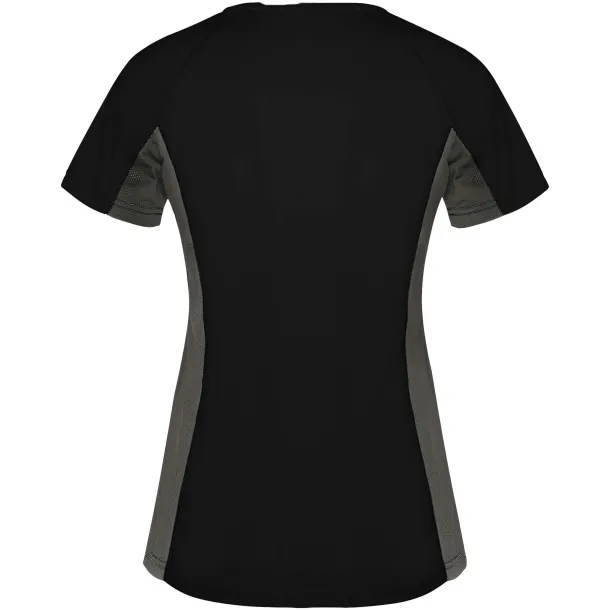 Shanghai short sleeve women's sports t-shirt - Roly Solid black Dark Lead
