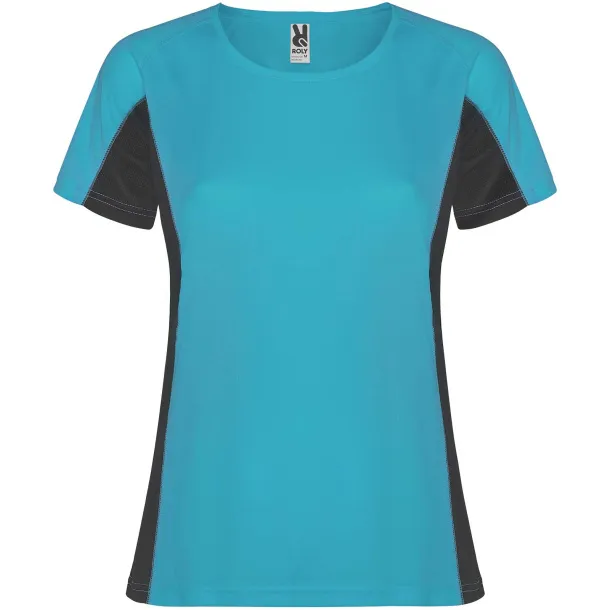 Shanghai short sleeve women's sports t-shirt - Roly Turquois Dark Lead