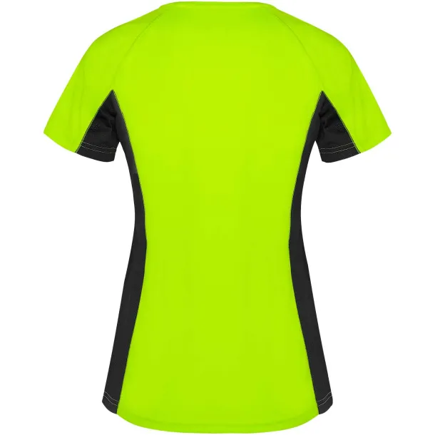 Shanghai short sleeve women's sports t-shirt - Roly Fluor Green Crna