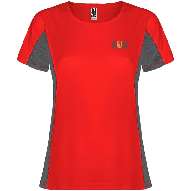 Shanghai short sleeve women's sports t-shirt - Roly Red Dark Lead