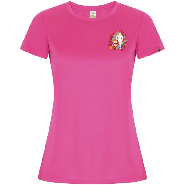Imola short sleeve women's sports t-shirt - Roly Pink Fluor