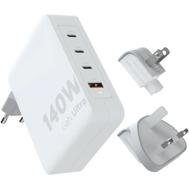 Xtorm XVC2140 GaN Ultra 140W putni punjač s USB-C PD kabelom snage 240W - Xtorm Bijela