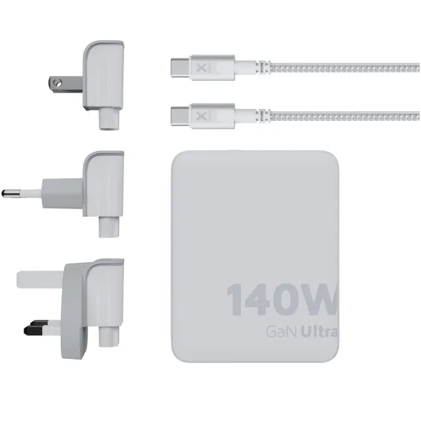 Xtorm XVC2140 GaN Ultra 140W putni punjač s USB-C PD kabelom snage 240W - Xtorm Bijela