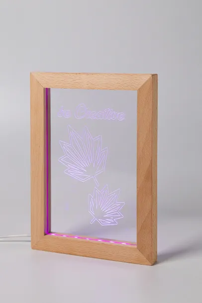 Woodiframe LED personalizirani svjetlosni trofej Prirodna Prozirno
