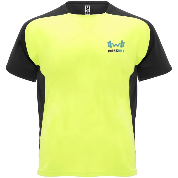 Bugatti short sleeve unisex sports t-shirt - Roly Fluor Yellow Crna