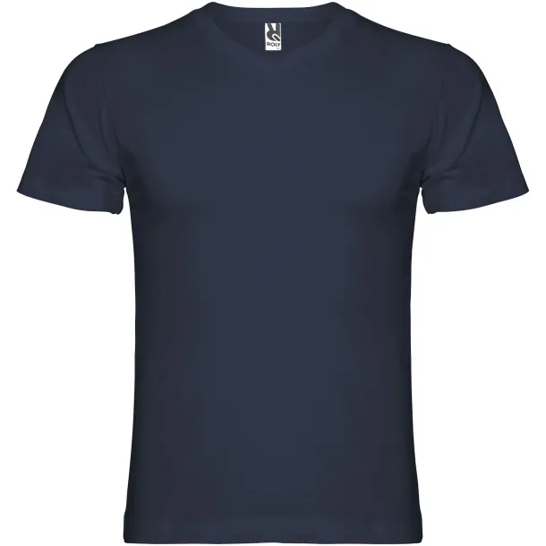 Samoyedo short sleeve men's v-neck t-shirt - Roly Navy Blue
