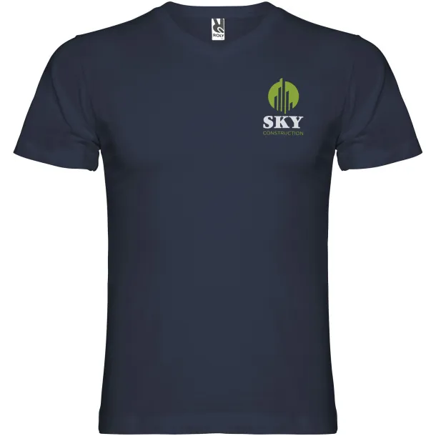Samoyedo short sleeve men's v-neck t-shirt - Roly Navy Blue