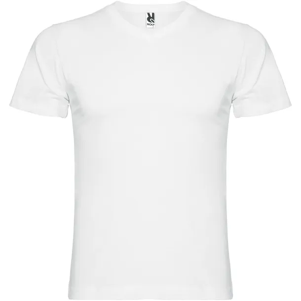 Samoyedo short sleeve men's v-neck t-shirt - Roly White