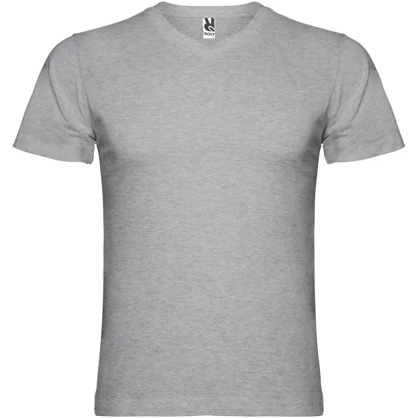 Samoyedo short sleeve men's v-neck t-shirt - Roly Marl Grey