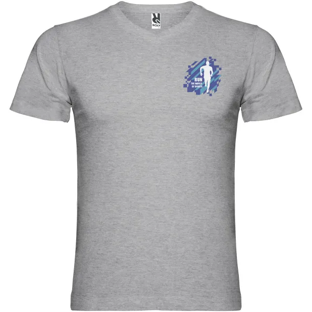 Samoyedo short sleeve men's v-neck t-shirt - Roly Sport grey