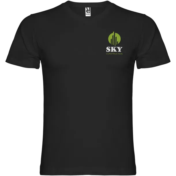 Samoyedo short sleeve men's v-neck t-shirt - Roly Solid black