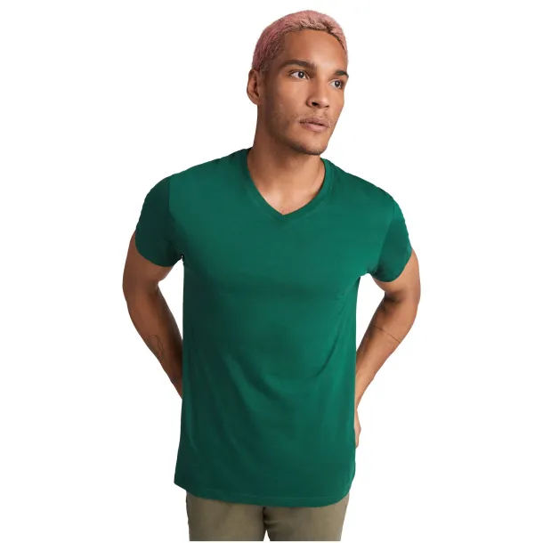 Samoyedo short sleeve men's v-neck t-shirt - Roly Solid black