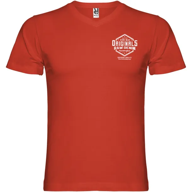 Samoyedo short sleeve men's v-neck t-shirt - Roly Red
