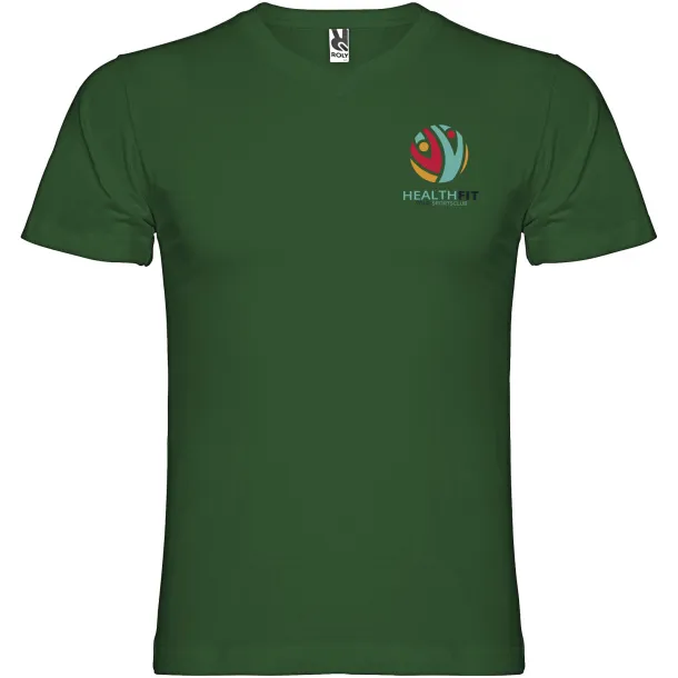 Samoyedo short sleeve men's v-neck t-shirt - Roly Bottle green