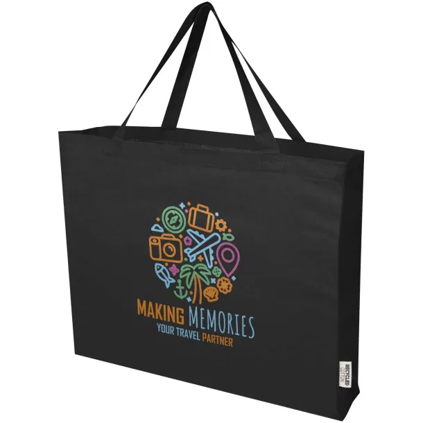 Odessa 220 g/m² GRS recycled cotton tote bag 40L Solid black