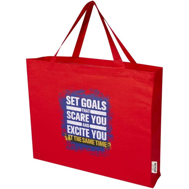 Odessa 220 g/m² GRS recycled cotton tote bag 40L Red