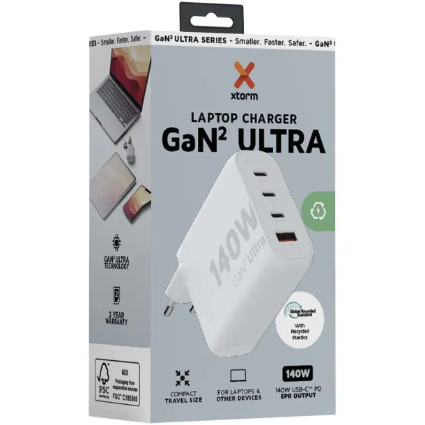 Xtorm XEC140 GaN² Ultra Punjač za zidnu utičnicu, 140W - Xtorm Bijela