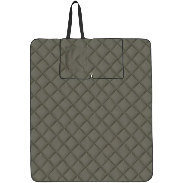 Clary GRS recycled polyester picnic blanket Forest green