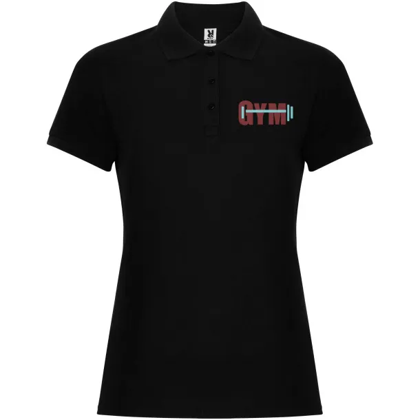 Pegaso Premium ženska polo majica s kratkim rukavima, 220 g/m² - Roly Crna