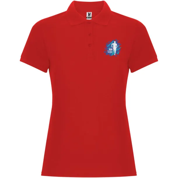 Pegaso Premium ženska polo majica s kratkim rukavima, 220 g/m² - Roly Crvena