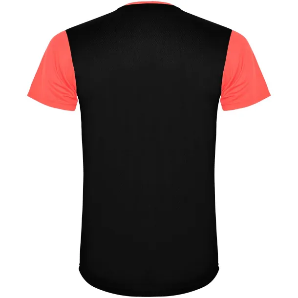 Detroit dječja sportska majica kratkih rukava - Roly Fluor Coral Solid black