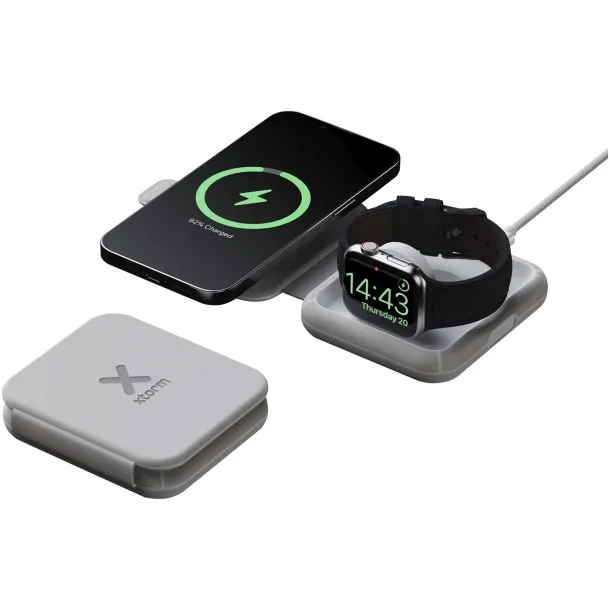 Xtorm XWF21 15W foldable 2-in-1 wireless travel charger - Xtorm Grey