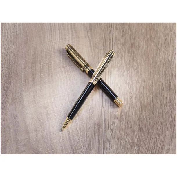 Legato ballpoint and rollerball pen set (blue ink) - Luxe Gold
