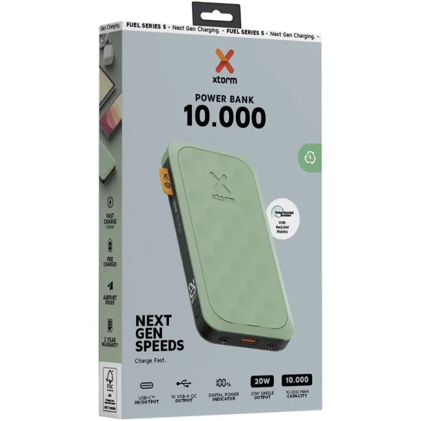 Xtorm FS510 Fuel Series 20W prijenosna baterija, 10.000 mAh - Xtorm Sage green