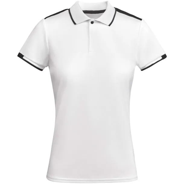 Tamil ženska sportska polo majica s kratkim rukavima, 140 g/m2 - Roly Bijela Crna