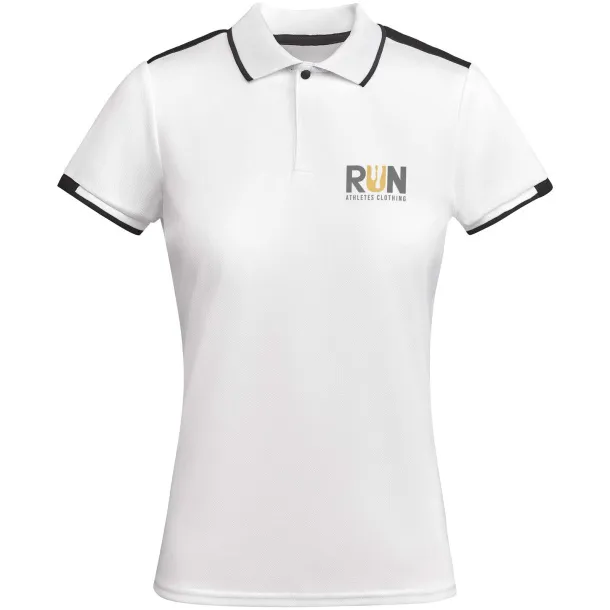 Tamil ženska sportska polo majica s kratkim rukavima, 140 g/m2 - Roly Bijela Crna