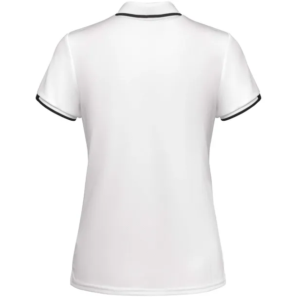 Tamil ženska sportska polo majica s kratkim rukavima, 140 g/m2 - Roly Bijela Crna