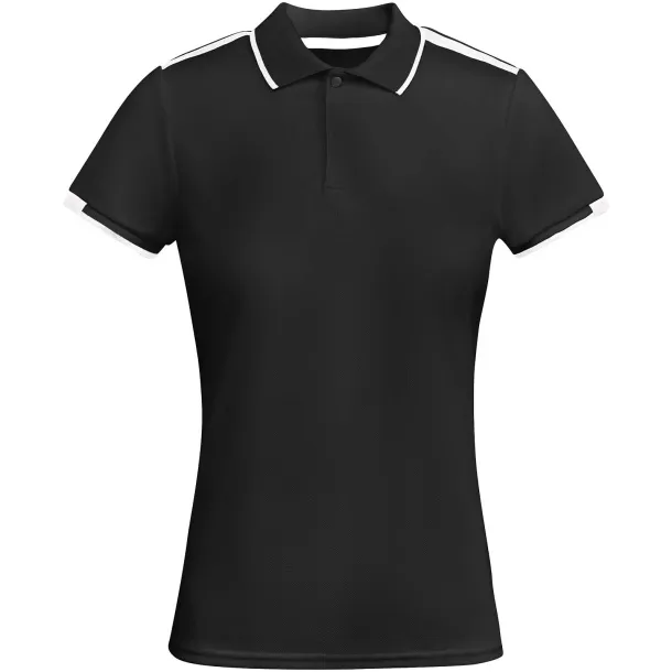 Tamil ženska sportska polo majica s kratkim rukavima, 140 g/m2 - Roly Crna Bijela