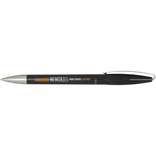 Ana recycled plastic ballpoint pen (blue ink) - Marksman Solid black