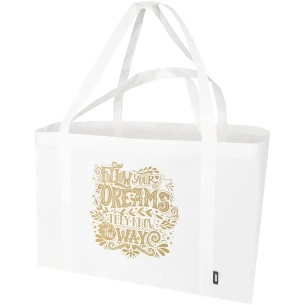 Jumbo GRS recycled non-woven extra large tote bag 65L White