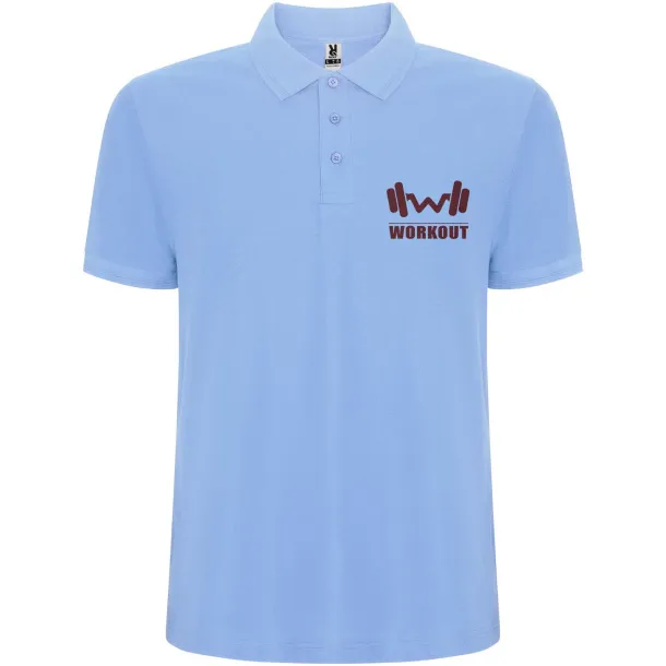 Pegaso Premium short sleeve men's polo - Roly Sky blue