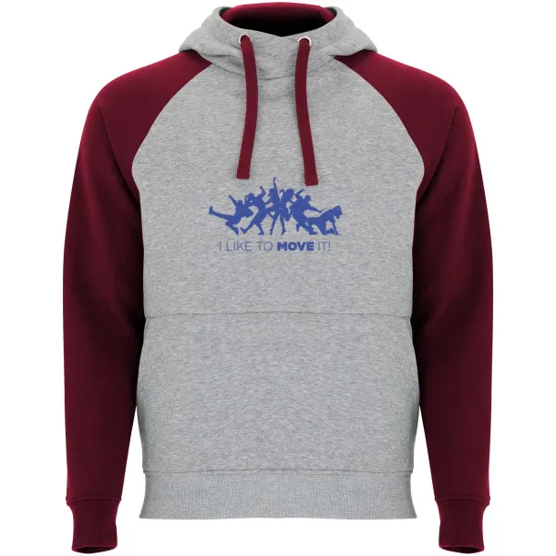 Badet dječji dvobojni hoodie, 280 g/m2 - Roly Heather grey Garnet