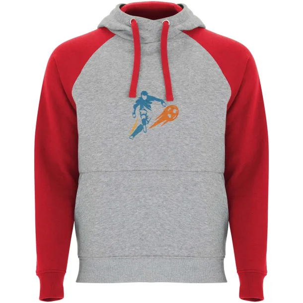 Badet dječji dvobojni hoodie, 280 g/m2 - Roly Heather grey Crvena