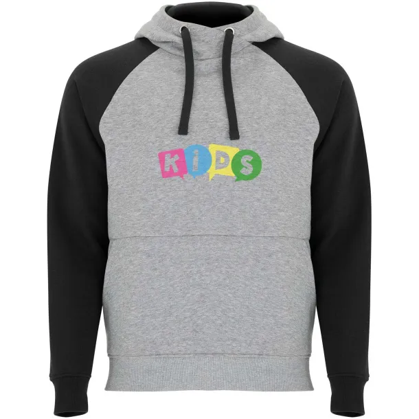 Badet dječji dvobojni hoodie - Roly Heather grey Solid black