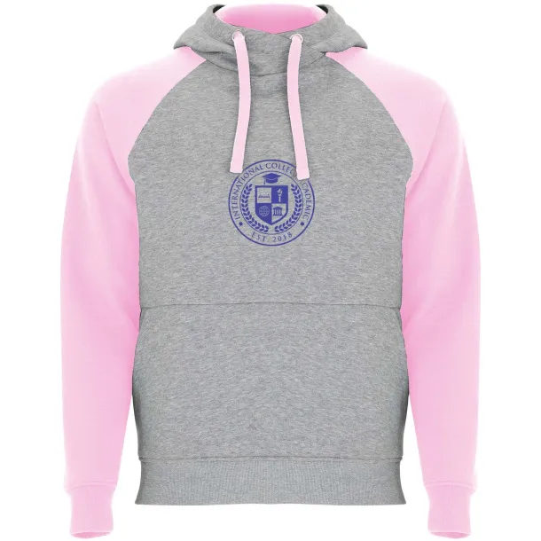 Badet dječji dvobojni hoodie, 280 g/m2 - Roly Heather grey Svijetlo ružičasta