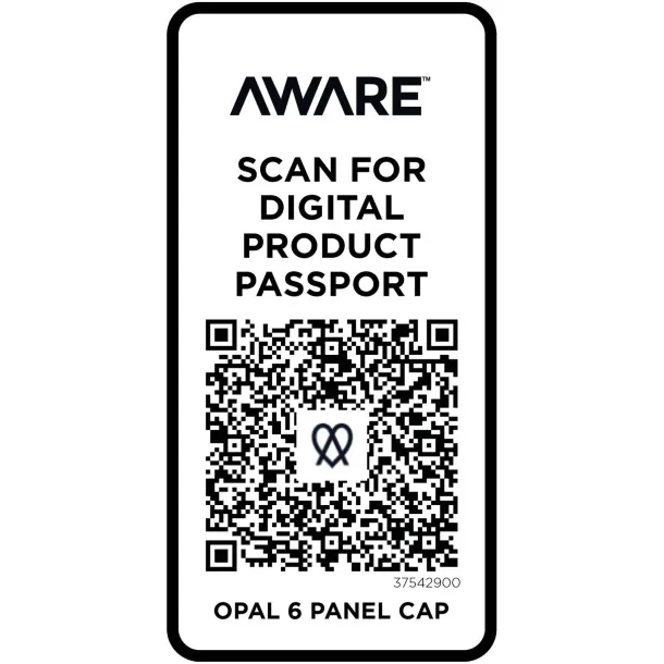 Opal 6 panel Aware™ recycled cap - Elevate NXT Crna
