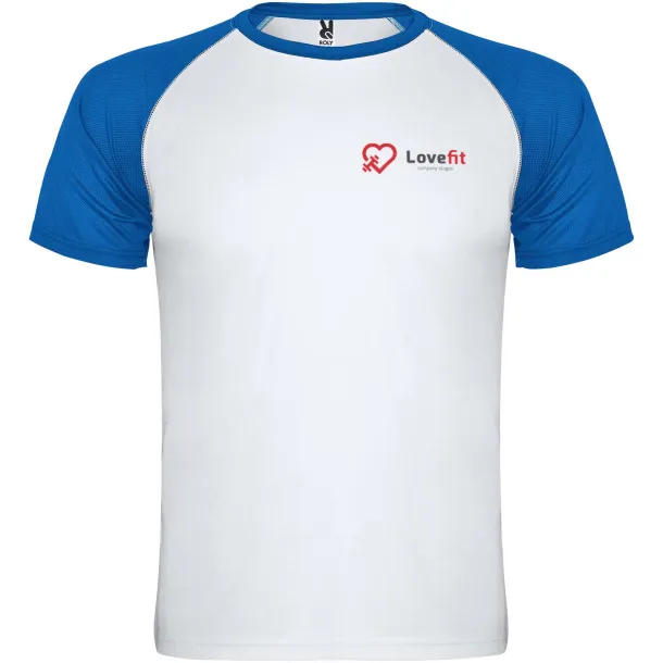 Indianapolis short sleeve kids sports t-shirt - Roly White Royal blue