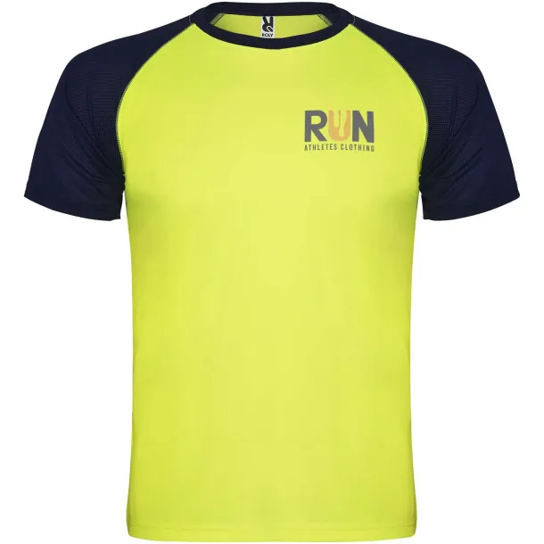 Indianapolis dječja sportska majica kratkih rukava - Roly Fluor Yellow Navy Blue