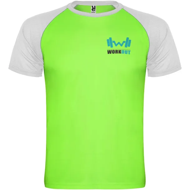Indianapolis dječja sportska majica kratkih rukava - Roly Fluor Green Bijela