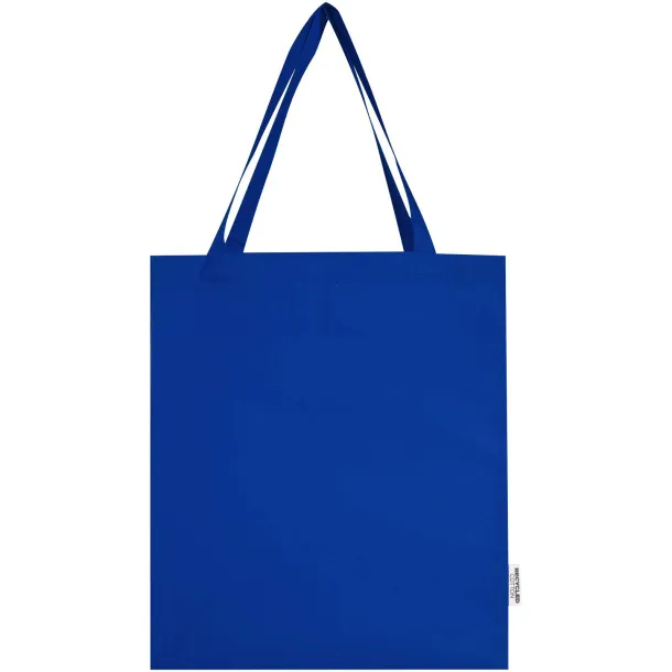 Madras 140 g/m² GRS recycled cotton gusset tote bag Royal blue