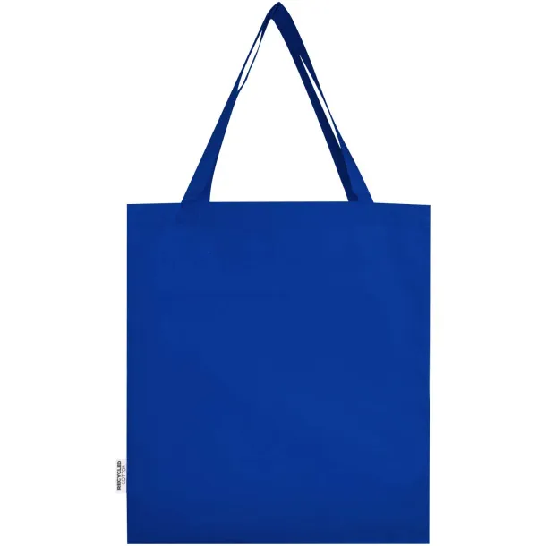 Madras 140 g/m² GRS recycled cotton gusset tote bag Royal blue