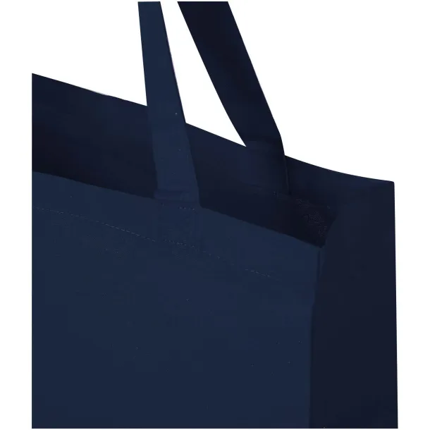 Madras 140 g/m² GRS recycled cotton gusset tote bag Navy Blue