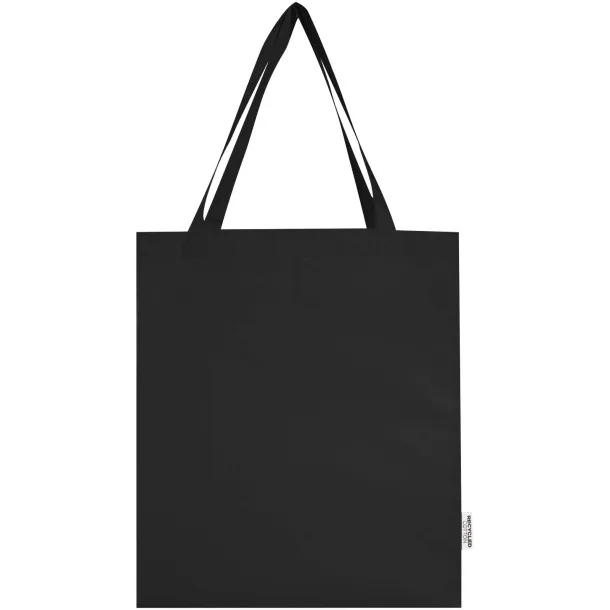 Madras 140 g/m² GRS recycled cotton gusset tote bag Crna