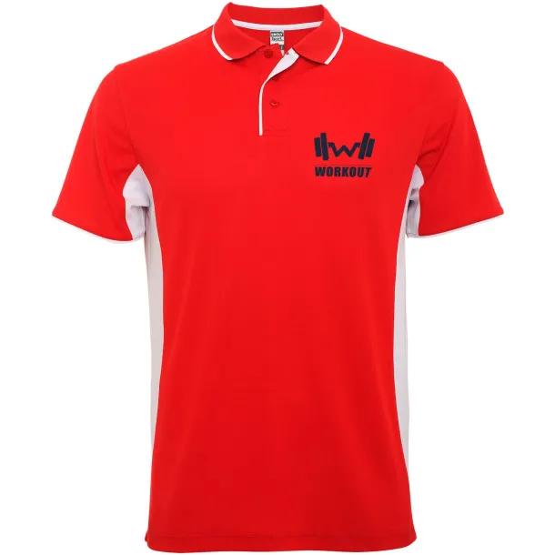 Montmelo unisex sportska polo majica s kratkim rukavima - Roly Crvena Bijela