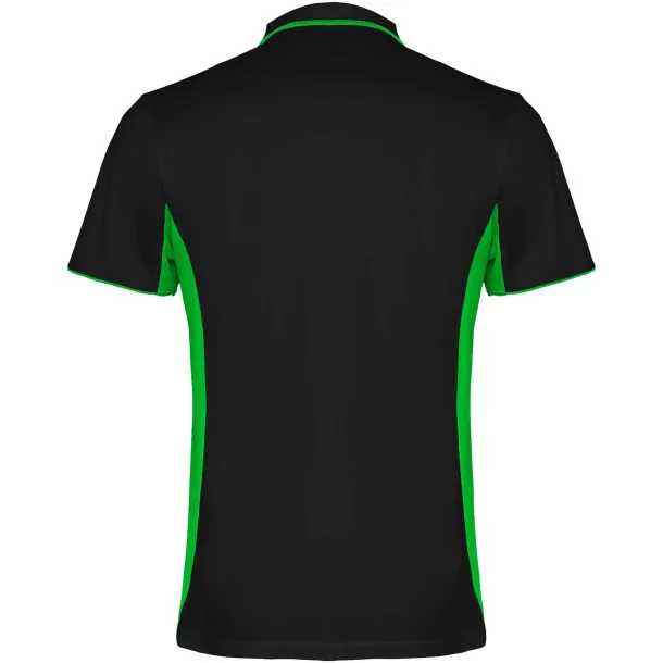 Montmelo short sleeve unisex sports polo - Roly Crna Lime