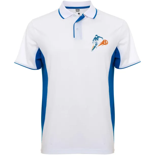 Montmelo unisex sportska polo majica s kratkim rukavima - Roly Bijela Kraljevski plava